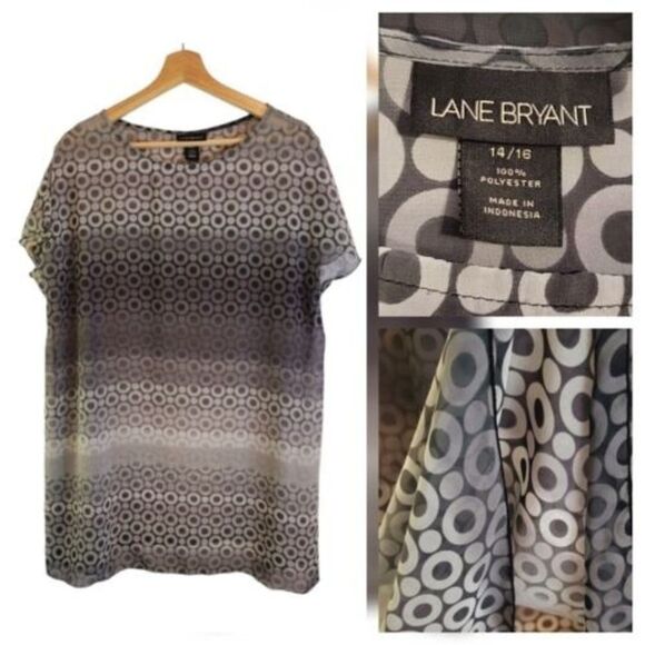Lane Bryant Ombre Sheer Long Line Tunic Top Womens 14/16 - Picture 1 of 11